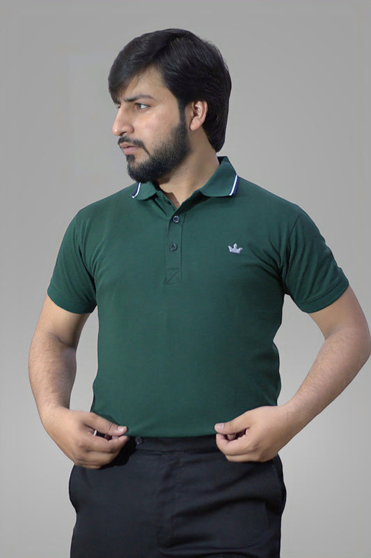 Gambluss plain Pique Polo- Green