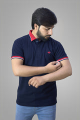 Gambluss plain Pique Polo-Navy