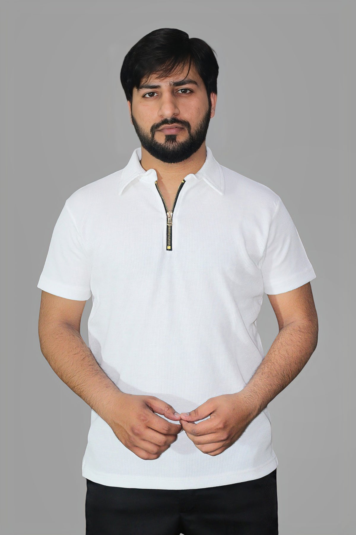 Gambluss Thermal Zipper POLO-White