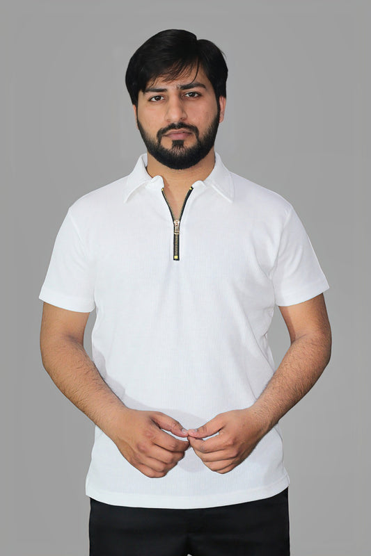 Gambluss Thermal Zipper POLO-White