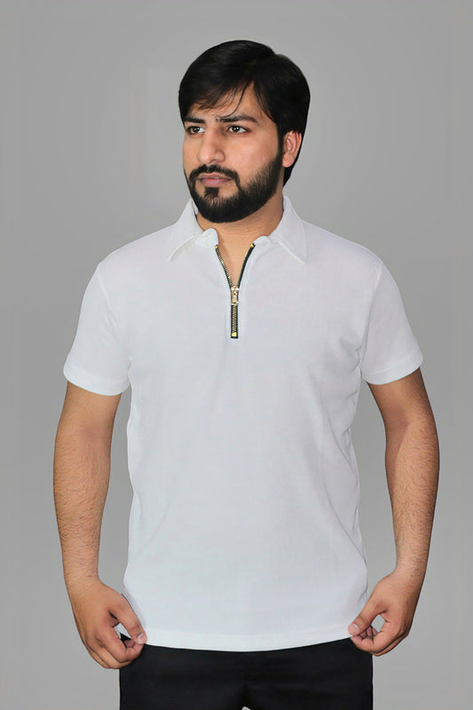 Gambluss Thermal Zipper POLO-White