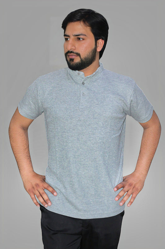 Gambluss Thermal Stripper Henley  POLO - Grey