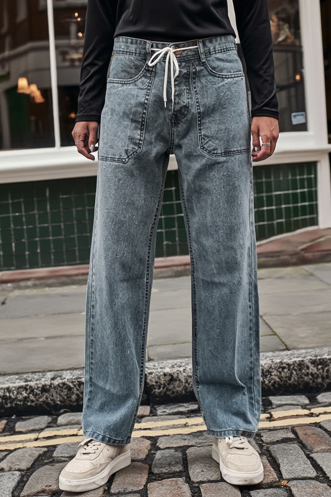 Gambluss Relaxed-Fit Cut-Pocket Pant - Gray