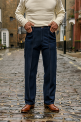 Gambluss Baggy cross pocket Pleated Pant- Dark Navy