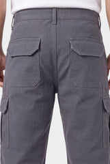 Relaxed Fit Baby Canvas Cotton Cargo Pant – Charcoal