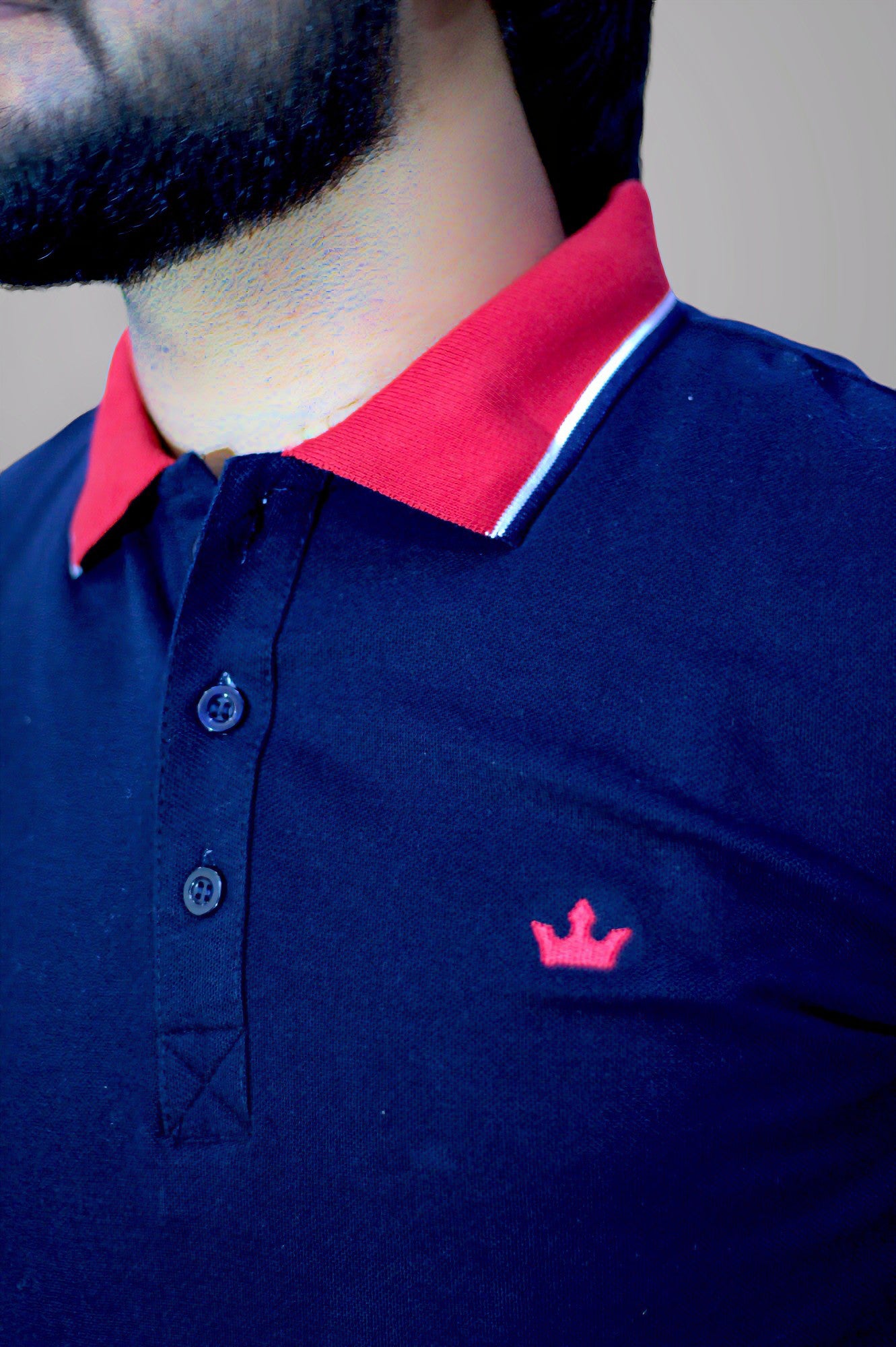 Gambluss plain Pique Polo-Navy