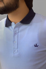 Gambluss plain Pique Polo- Sky