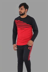 Black Essense Tracksuit – Black/Red