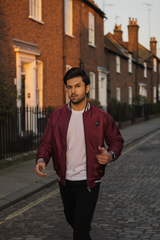 Wine Colour Bomber Jacket