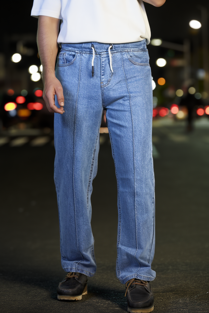Gambluss Relaxed-Fit Pleated Pant - light blue
