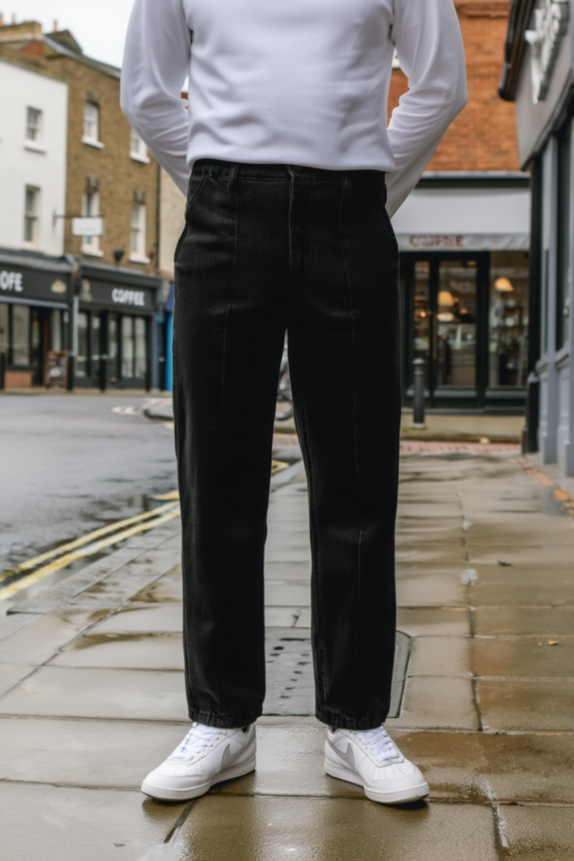 Gambluss Relaxed-Fit Pleated Pant - Black