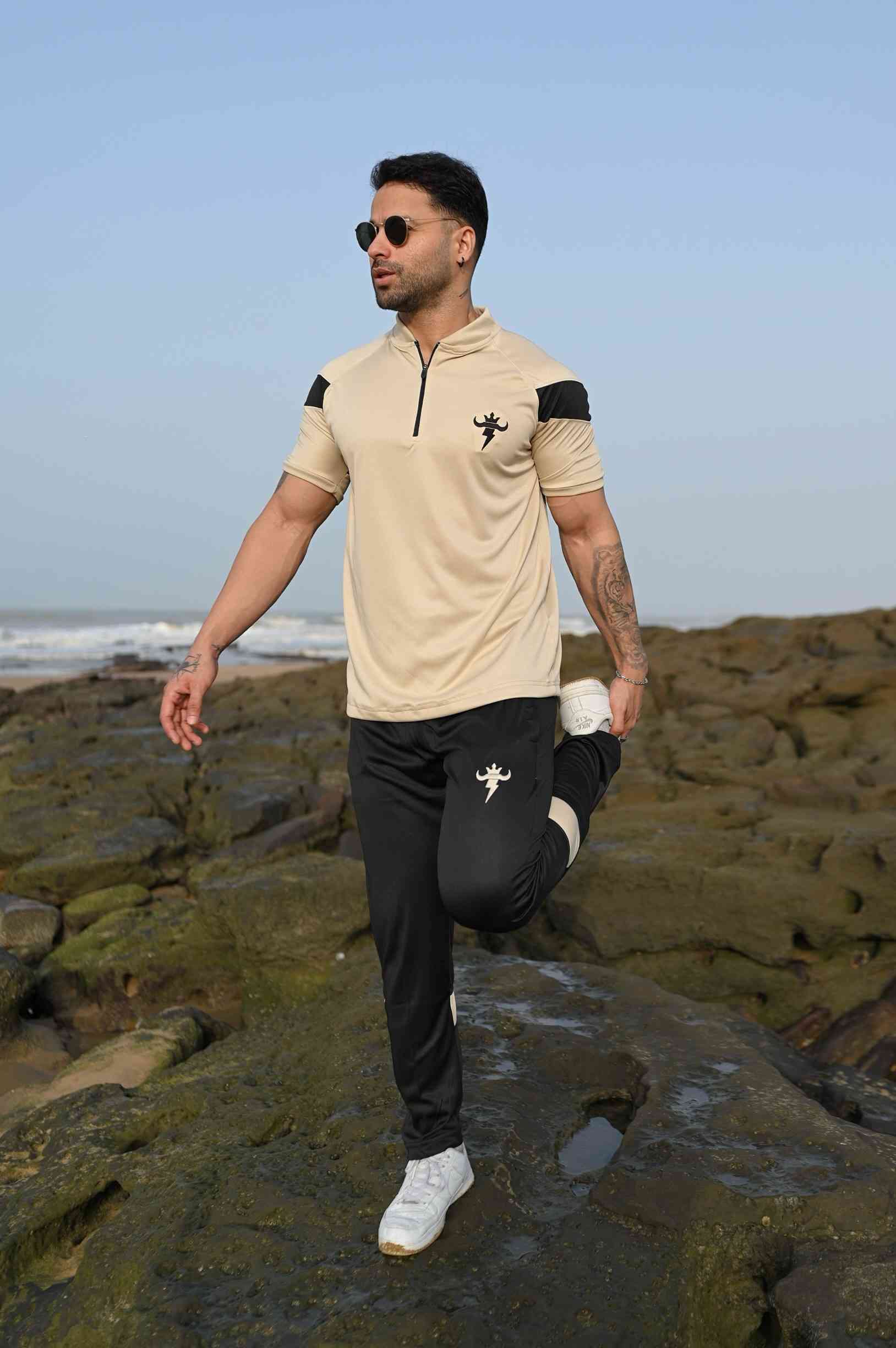 Gambluss Athleisure Dryfit Tracksuit- Milky/Black