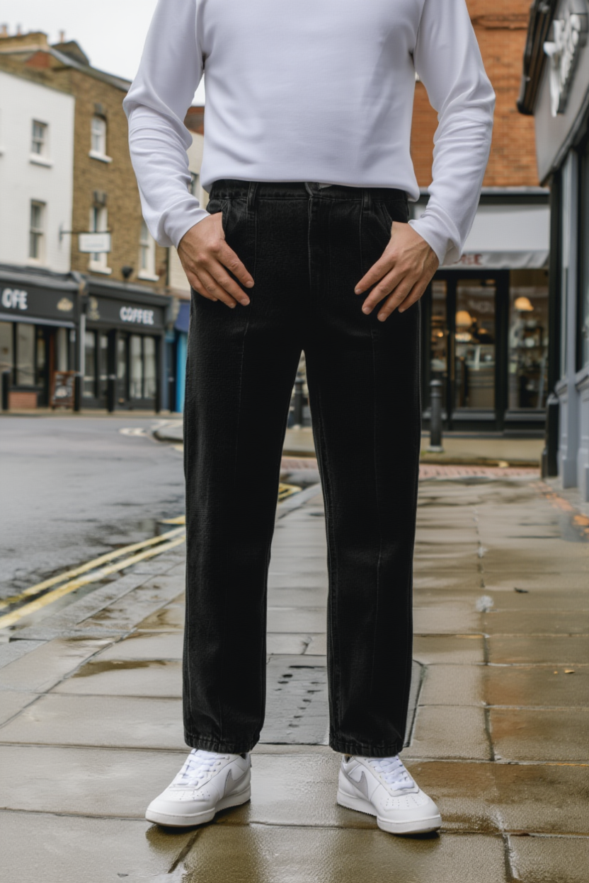 Gambluss Relaxed-Fit Pleated Pant - Black