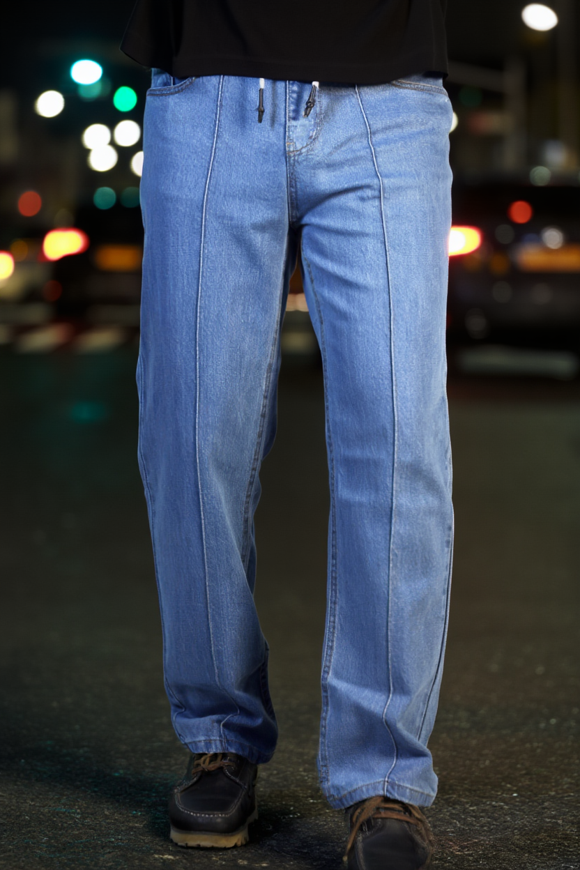 Gambluss Relaxed-Fit Pleated Pant - light blue