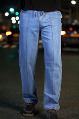 Gambluss Relaxed-Fit Pleated Pant - light blue