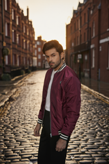 Wine Colour Bomber Jacket