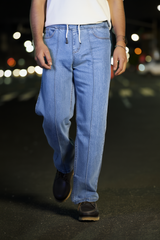 Gambluss Relaxed-Fit Pleated Pant - light blue