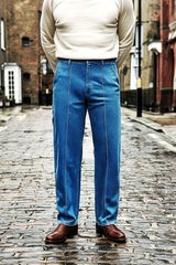 Gambluss Relaxed-Fit Pleated Pant - Navy Blue -CP