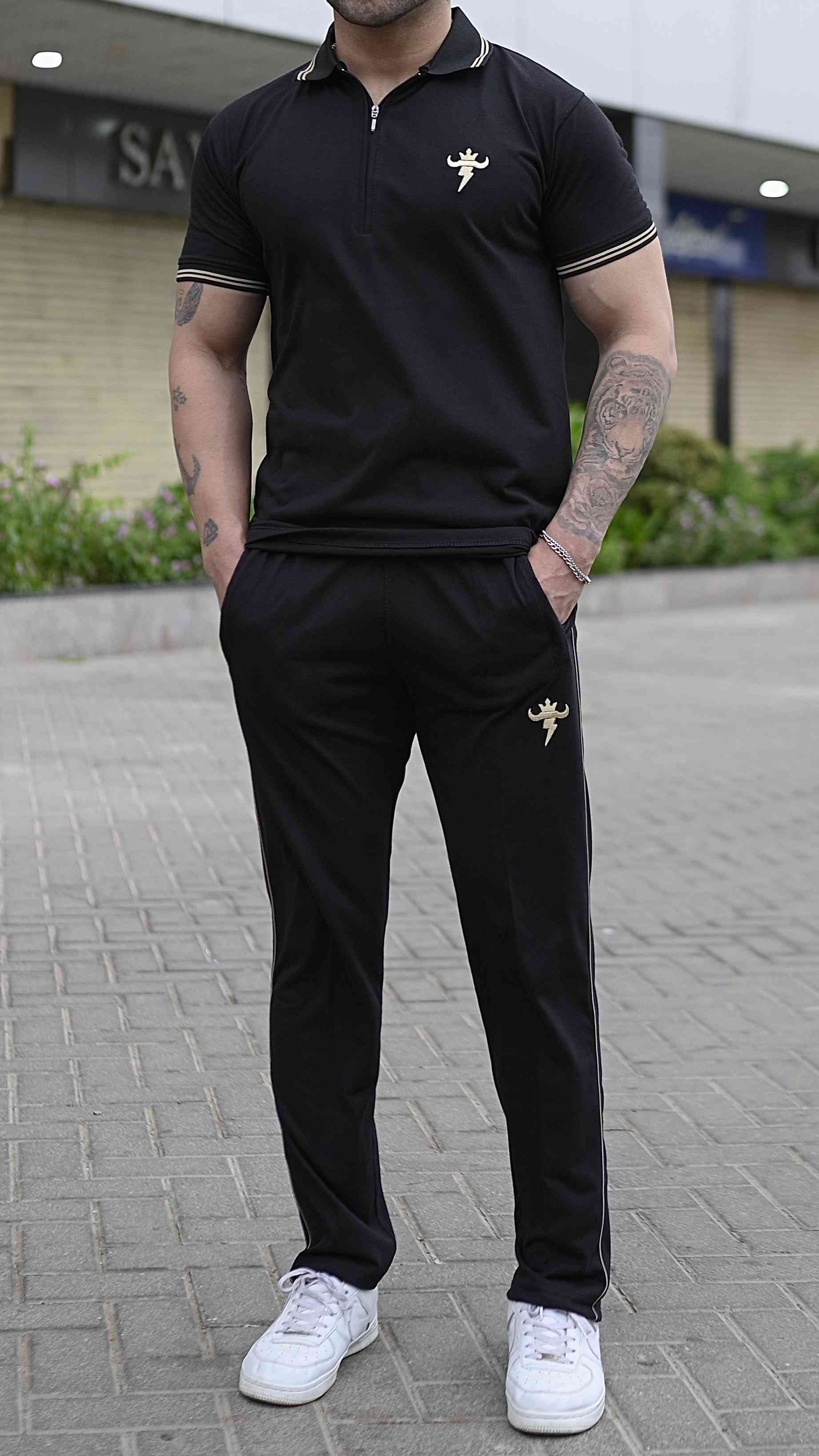 Gentlemen Golden Edition Cotton Twinset-Black