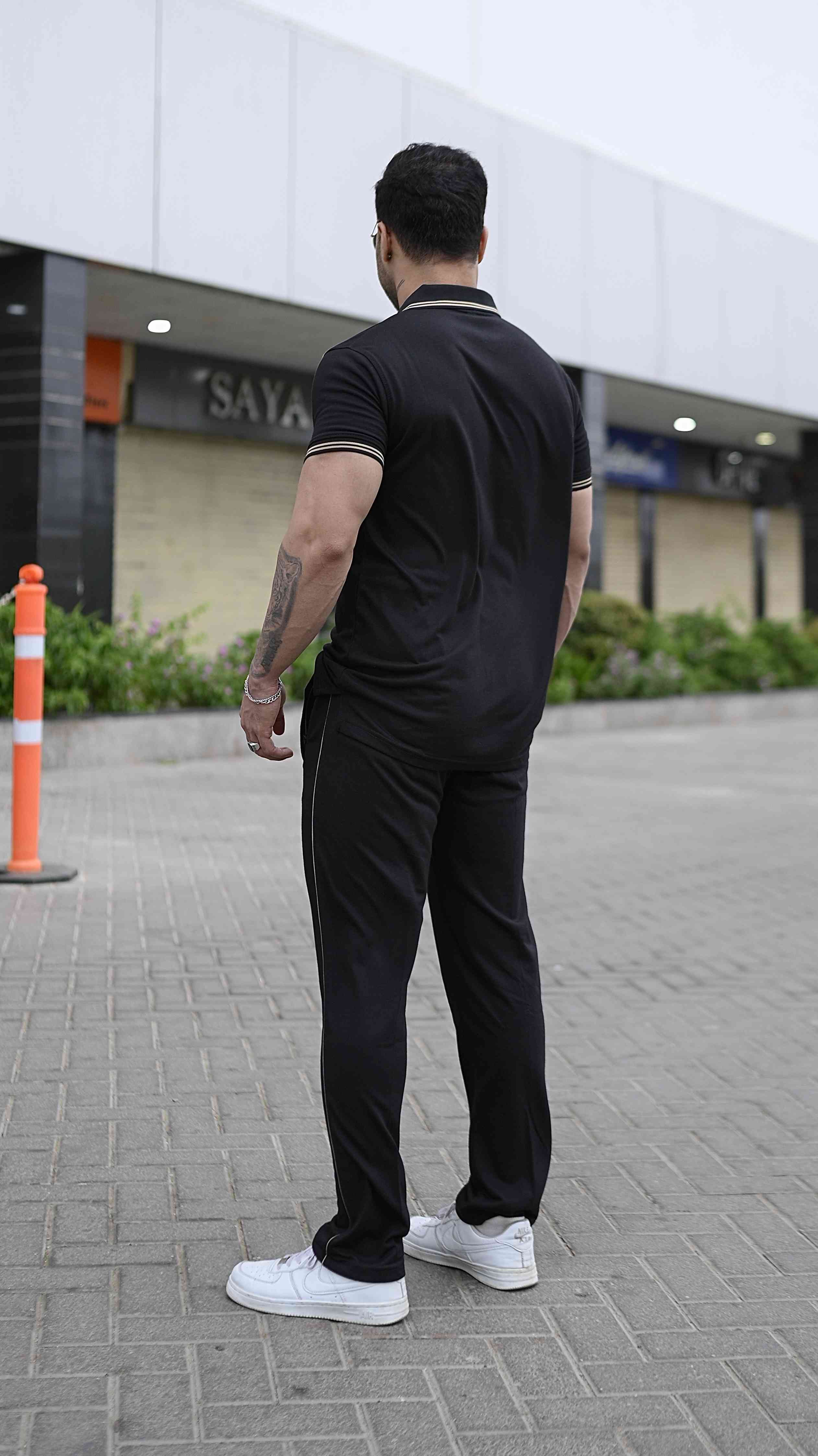 Gentlemen Golden Edition Cotton Twinset-Black