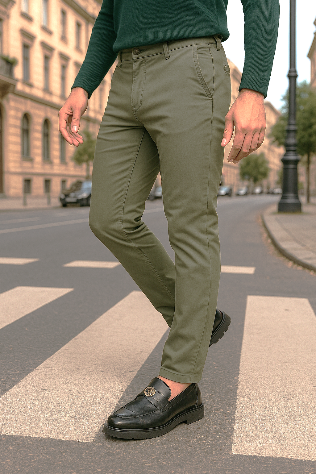 Gambluss olive Twill Cotton Pant