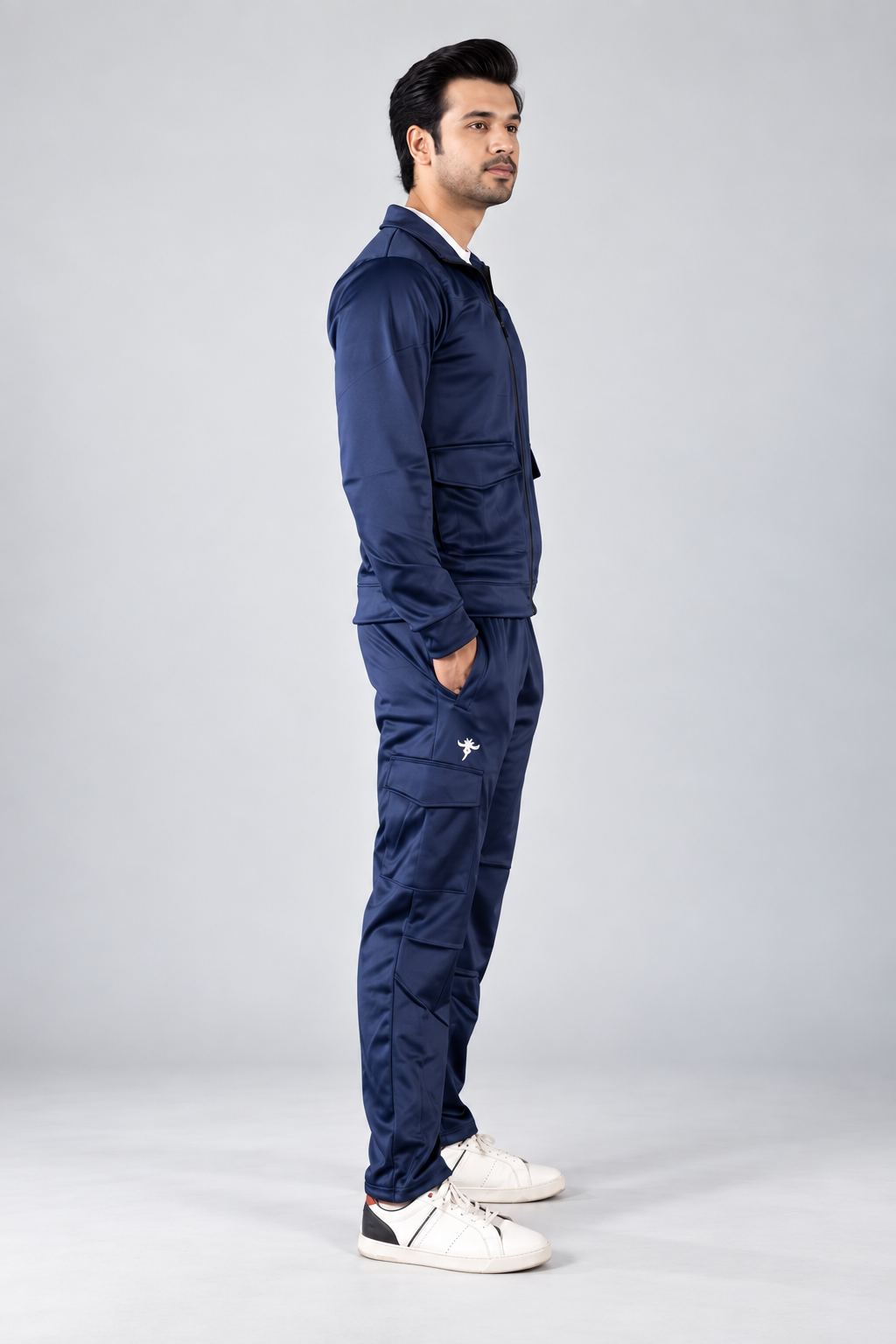 Gambluss Navy Luxe Tracksuit | Imported Tendra Fabric | High-Stretch Warm Tracksuit