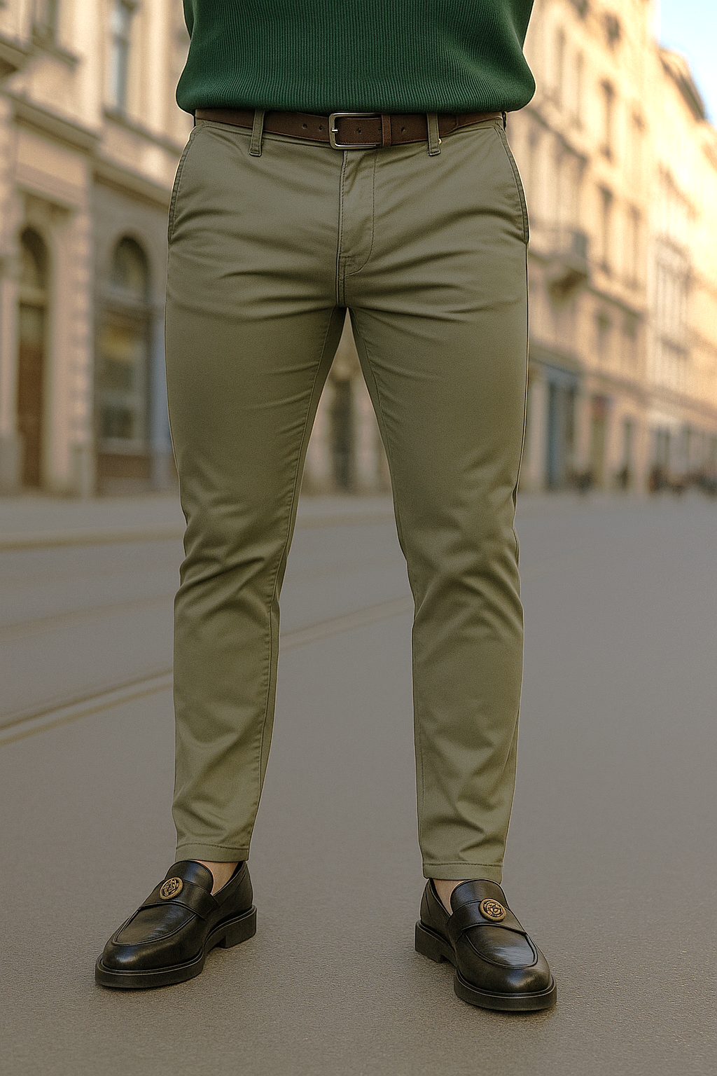 Gambluss olive Twill Cotton Pant