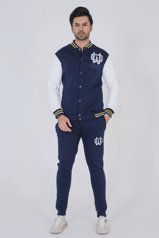 Athletic Living Cotton Fleece Tracksuit-Navy