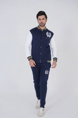 Athletic Living Cotton Fleece Tracksuit-Navy