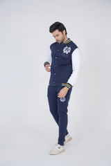 Athletic Living Cotton Fleece Tracksuit-Navy