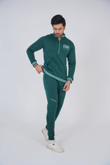 Iconic Cotton Fleece Tracksuit-Green