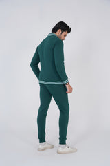 Iconic Cotton Fleece Tracksuit-Green