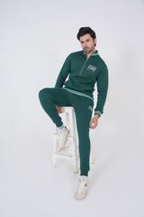 Iconic Cotton Fleece Tracksuit-Green