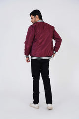 Wine Colour Bomber Jacket