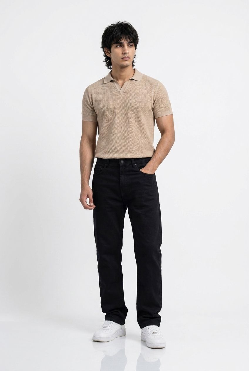 Gambluss Essential Black Straight Fit Stretch Chino Pant | Premium Men's Chinos