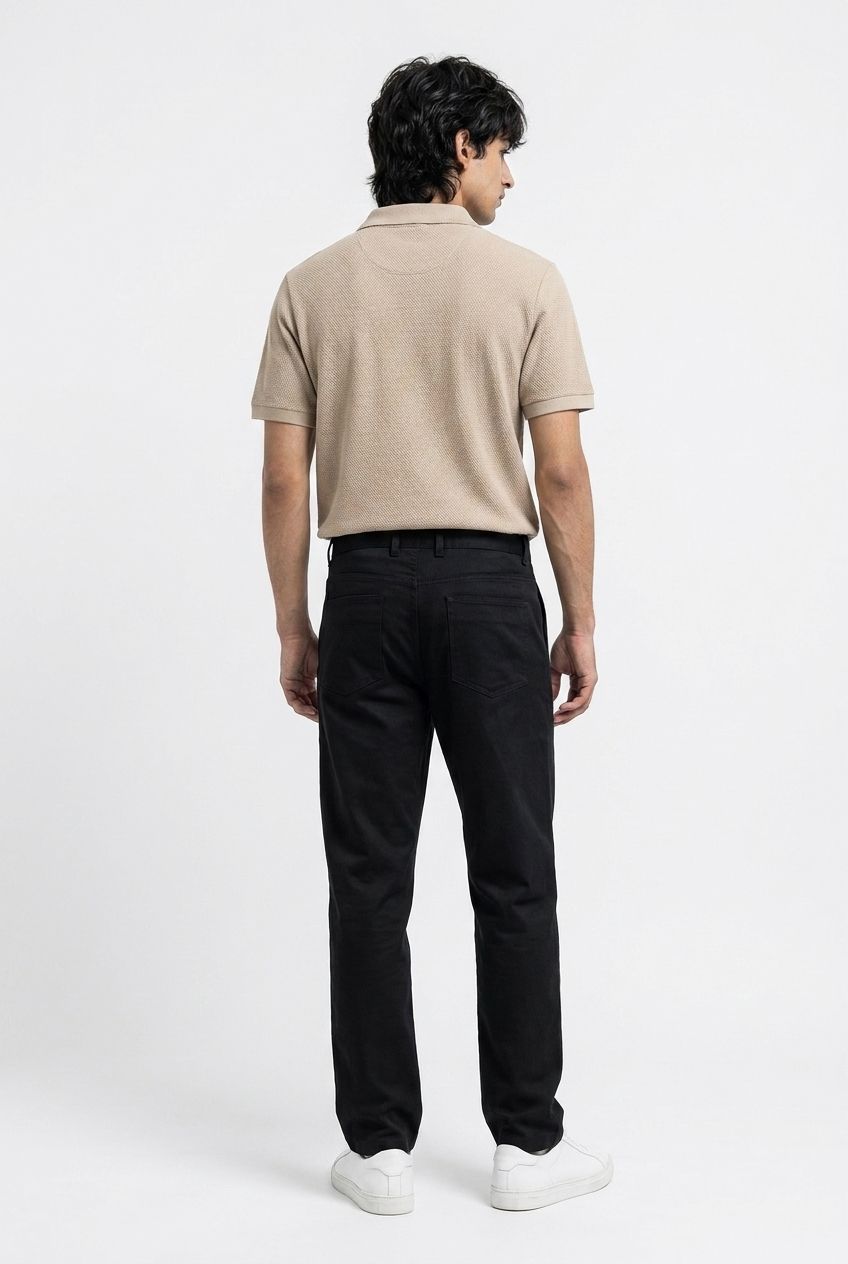 Gambluss Essential Black Straight Fit Stretch Chino Pant | Premium Men's Chinos