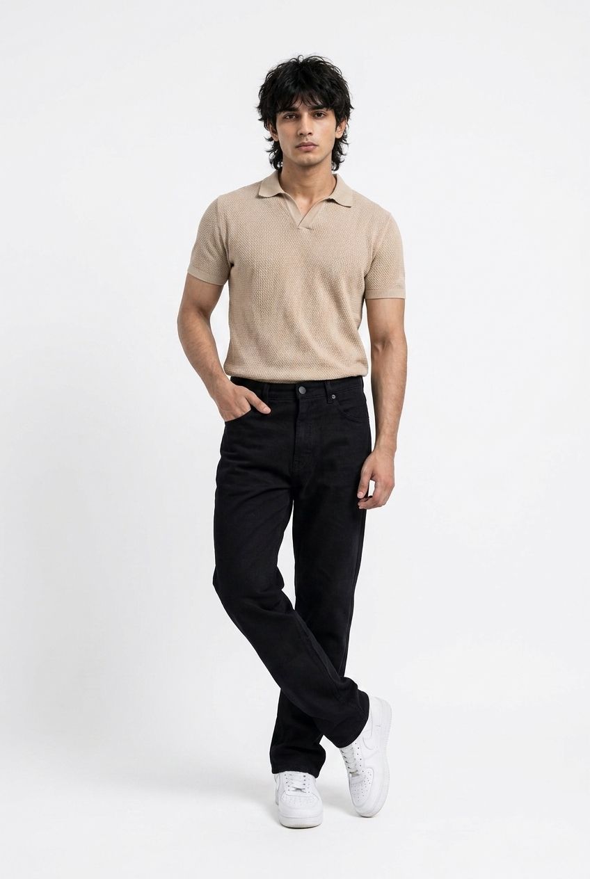 Gambluss Essential Black Straight Fit Stretch Chino Pant | Premium Men's Chinos