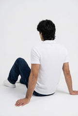 Gambluss Thermal Zipper Polo Shirt -White