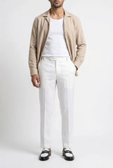 Gambluss White Tuxedo Dress Pants – Premium Formal Fit for Men