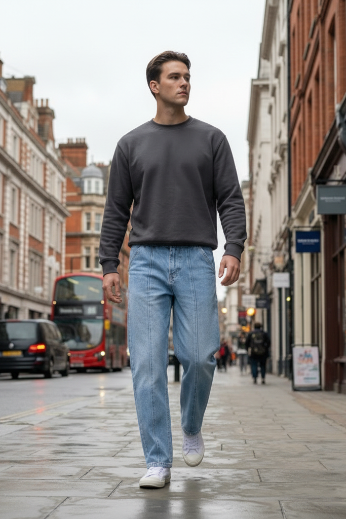 Gambluss Relaxed-Fit Pleated Pant - light blue-CP