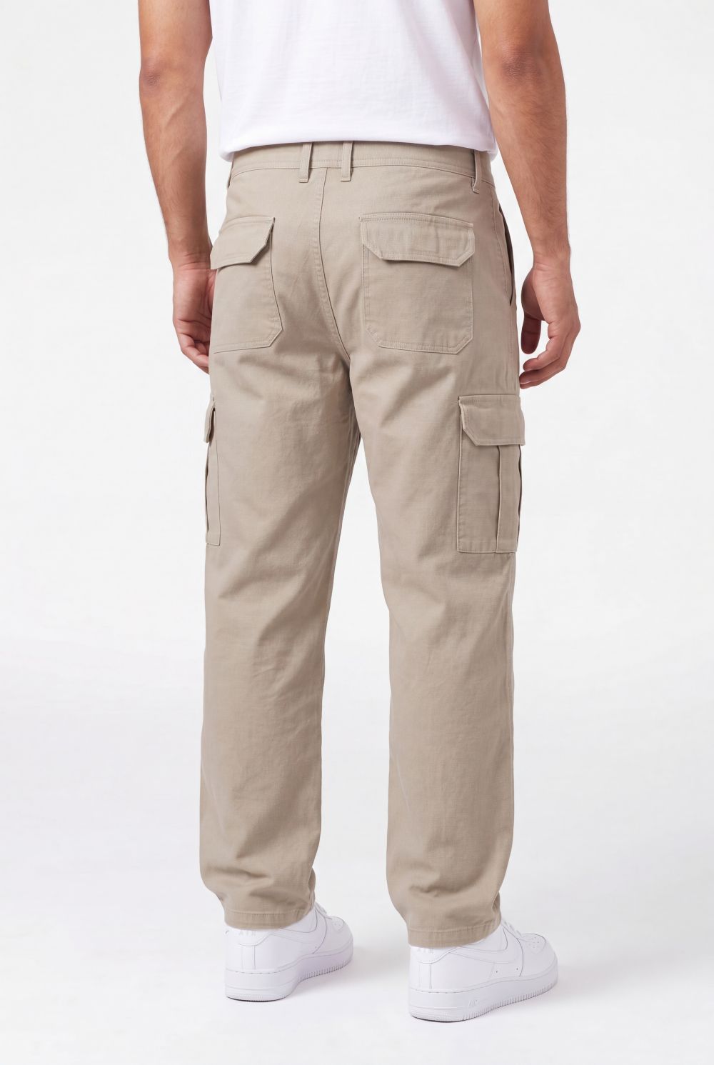Relaxed Fit Baby Canvas Cotton Cargo Pant – Beige