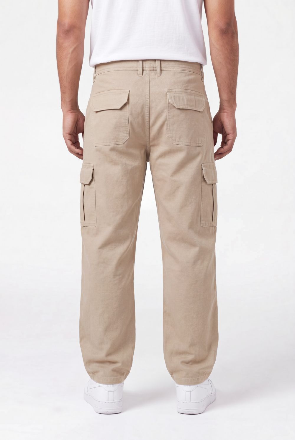 Relaxed Fit Baby Canvas Cotton Cargo Pant – Beige