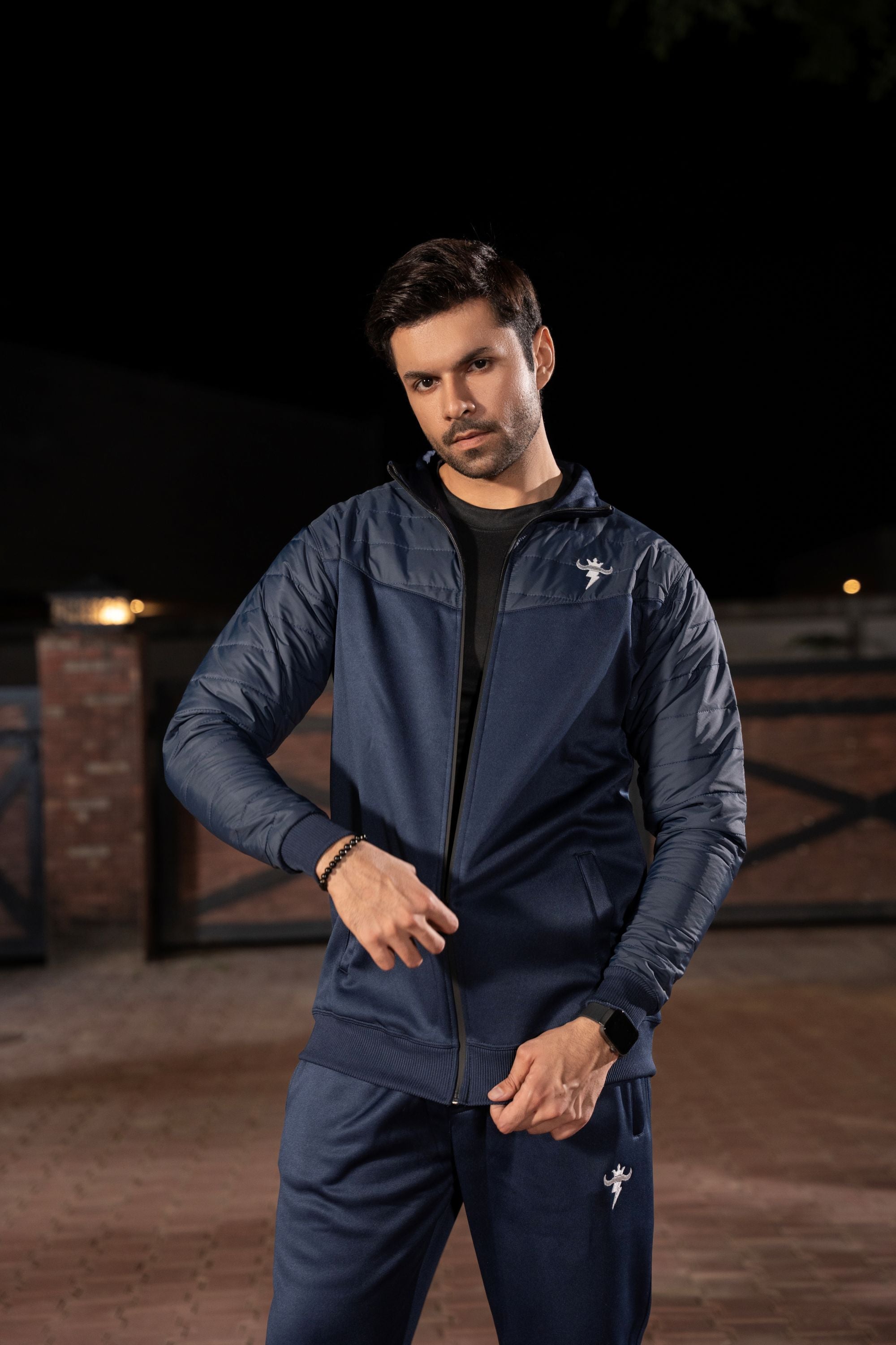 Premium Hybrid Quilted Tracksuit-Navy