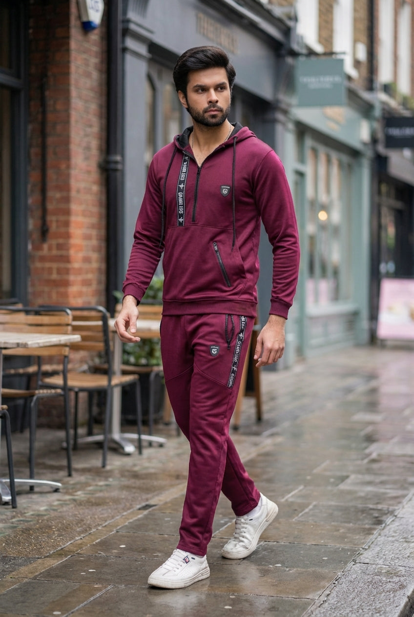 Gambluss Rocco Sports Tracksuit- Burgundy - Gambluss Wardrobe