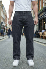 Gambluss Stretchable Belt Relaxed-Fit  Pleated Pant-Coal