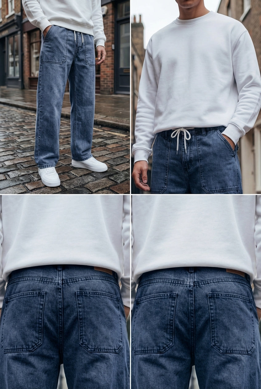 Gambluss Relaxed-Fit Cut-Pocket Pant - Navy Blue - Gambluss Wardrobe