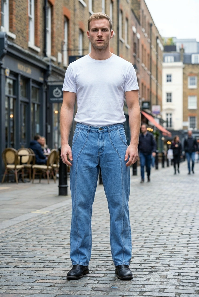 Gambluss Designer Relaxed-Fit Pant- Light Blue - Gambluss Wardrobe