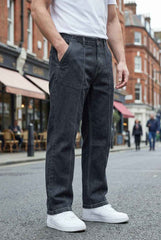 Gambluss Stretchable Belt Relaxed-Fit  Pleated Pant-Coal