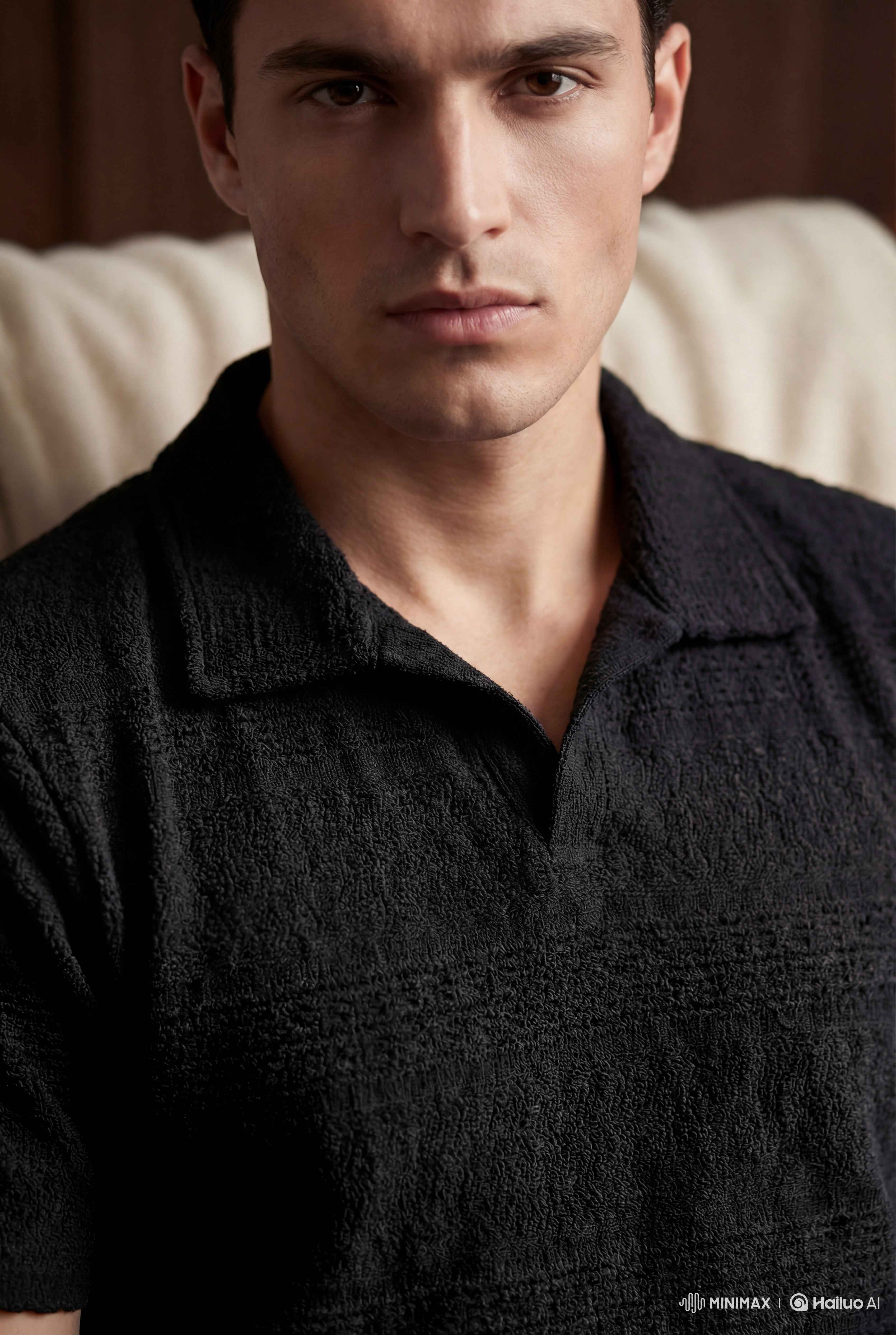 Men’s Black Textured Turkish Polo Shirt – Johnny Collar | Stretchable Breathable Premium Fabric