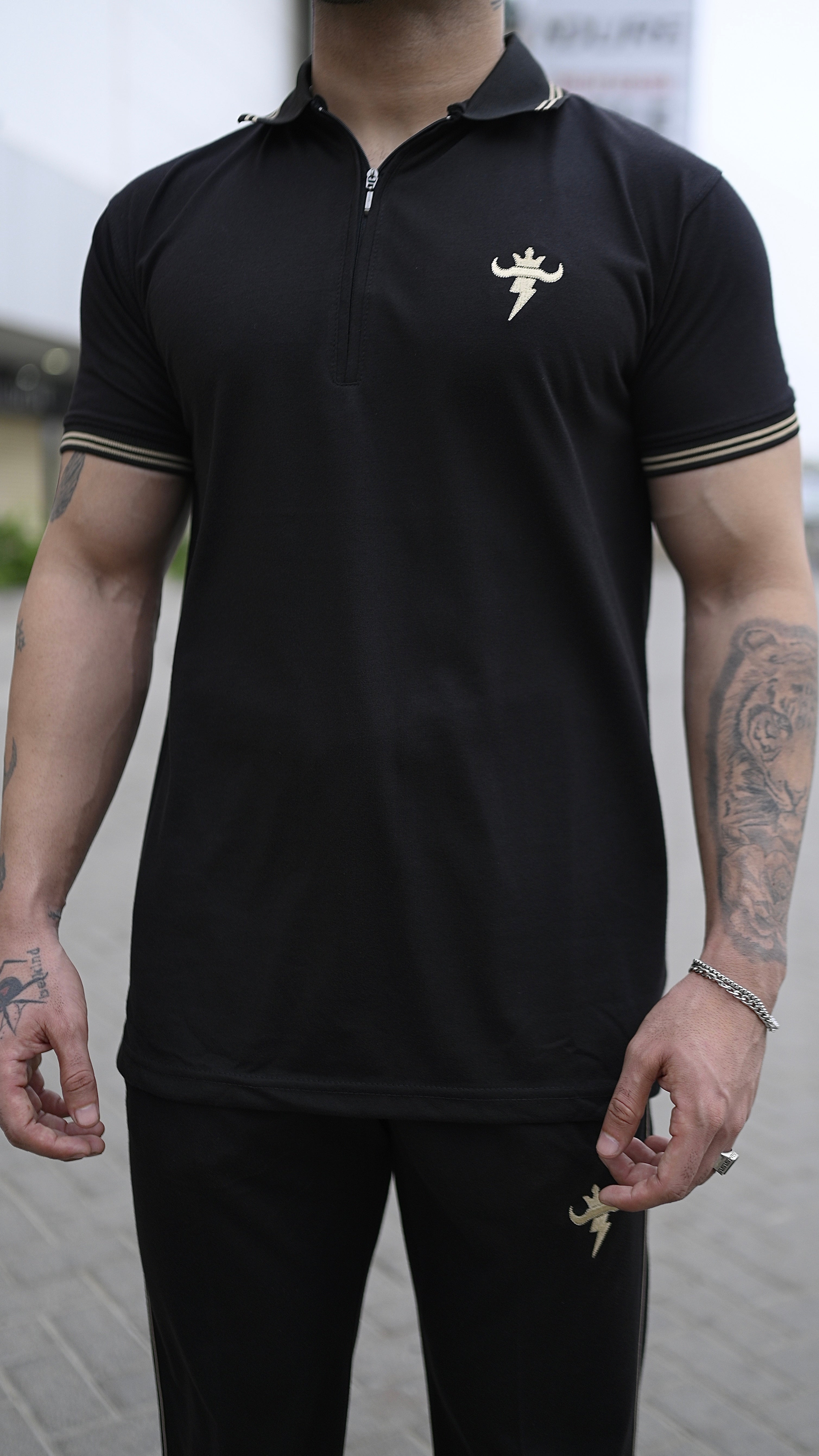 Gentlemen Golden Edition Cotton Twinset-Black